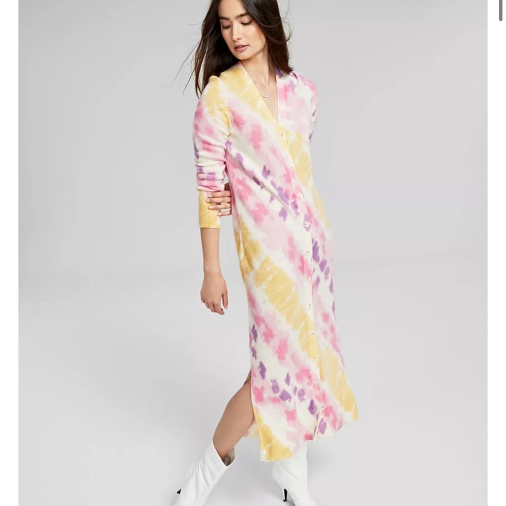 New NWT Charter Club Cashmere Tie-Dyed Sweater Dress